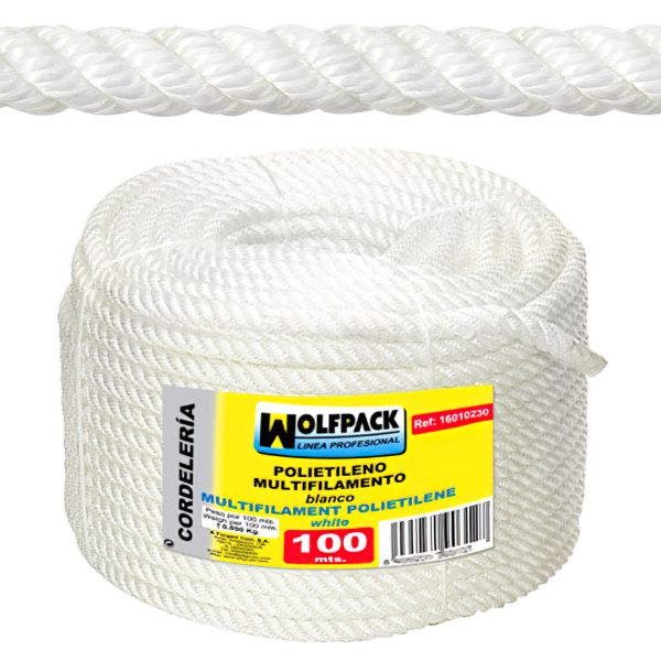 Cuerda Polipropileno Multifilamento (Rollo 100 m.)    8 mm.