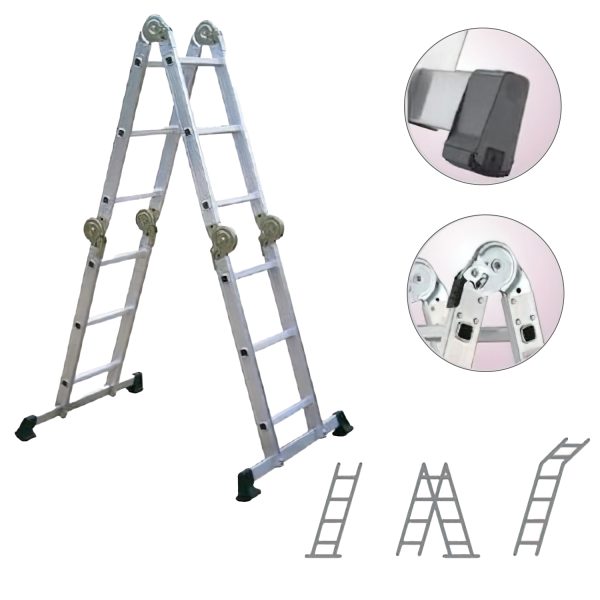 Escalera Multiposicional Aluminio 6 Rotulas 12 Peldaños - Imagen 2