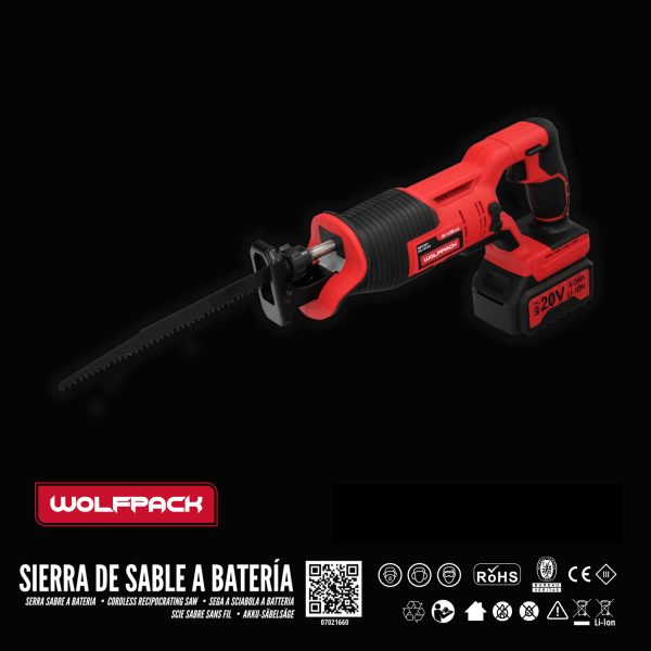 Sierra De Sable 20 V. Bateria 4 Ah. Cambio Rapido de Hoja. Madera 100 mm. / Acero 6 mm. - Imagen 6