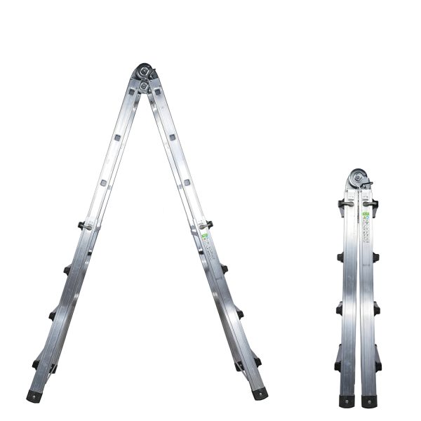 Escalera Telescópica Aluminio  3+3 Peldaños Perfil 67 mm. - Imagen 3