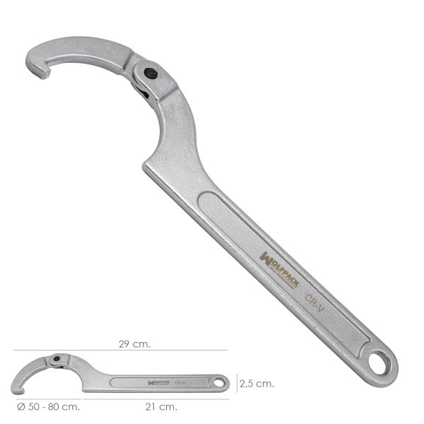Llave De Gancho Articulada Para Tuberias Ø 50 a 80 mm. - Imagen 2