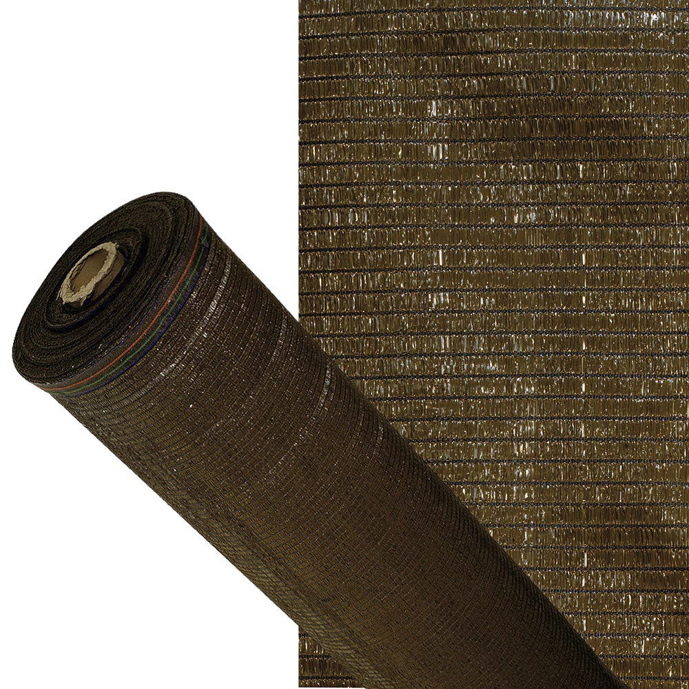 malla sombreo. Rollo 100 metros. Color Marron